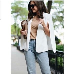 Zara white cape blazer (medium) nwot